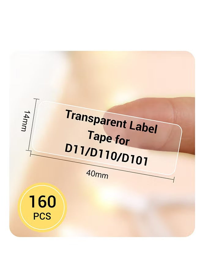 D11/D110/D101 Clear Waterproof Thermal Label Tape 14×40mm