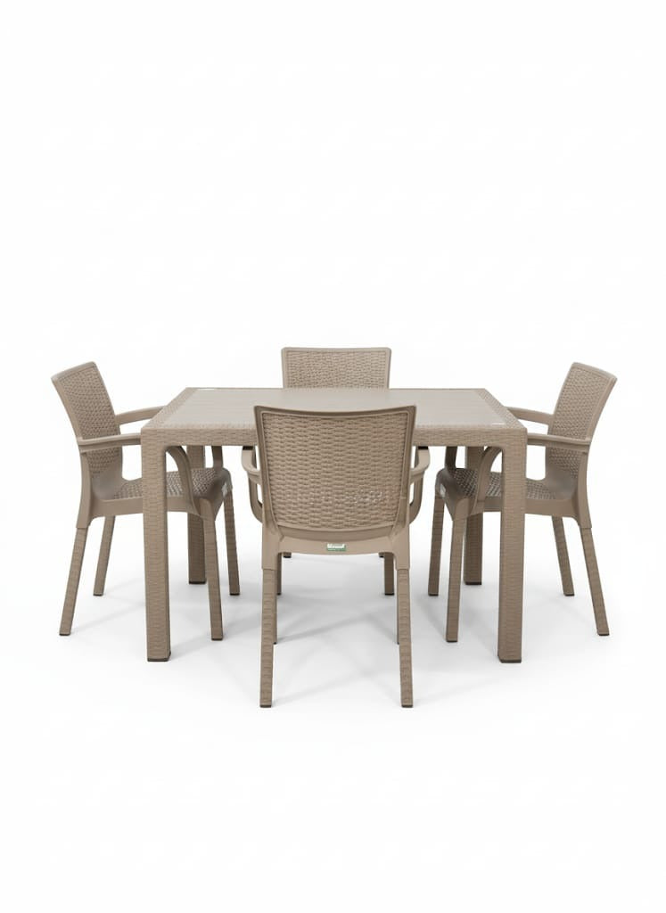 Outdoor Table and Chair Set Cappuccino (Brown)