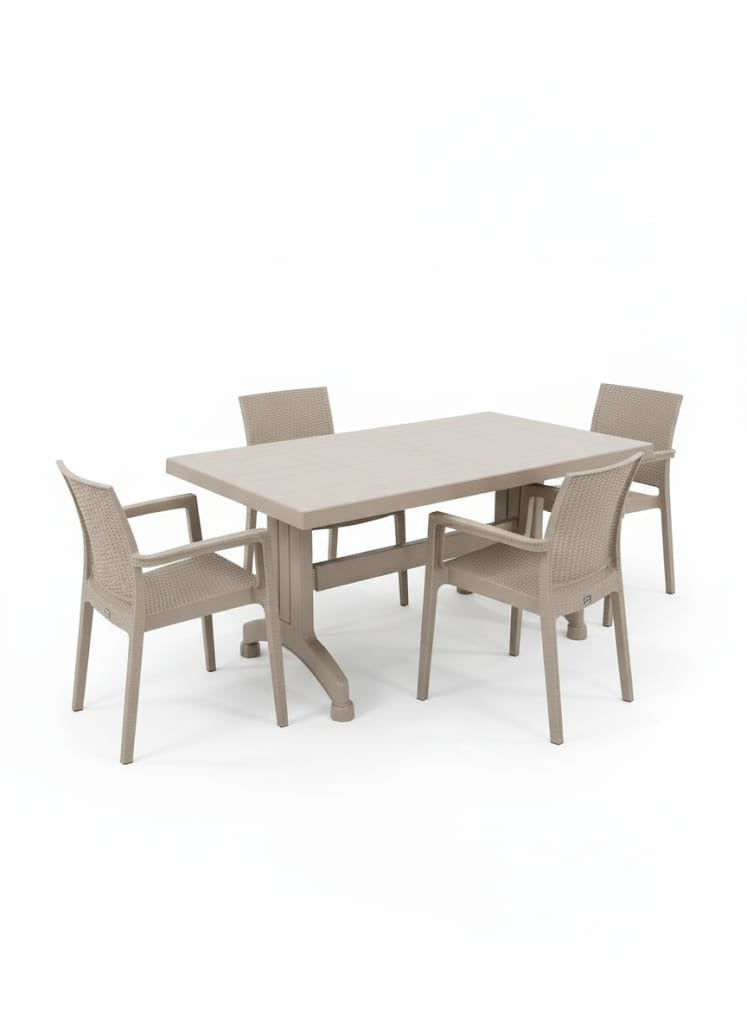 4-Seater Outdoor Dining Set(Cappuccino Brown)