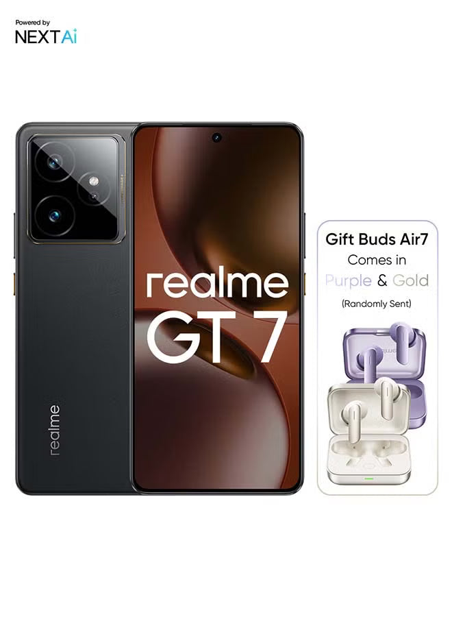 GT7 AI Phone Dual SIM lceSense Black 12GB RAM 256GB With Buds Air 7 - Middle East Version