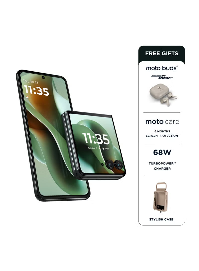 Razr 60 Ultra 5G Dual SIM Scarab 16GB RAM 512 GB With Free (Moto Buds Plus + 6 Months Screen Damage Protection) - Middle East Version