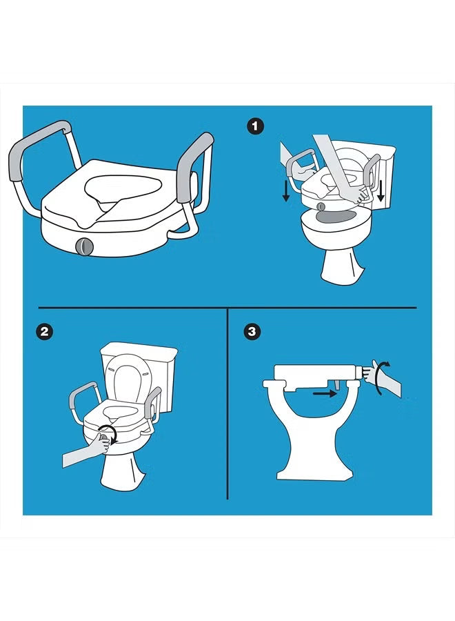 EZ Lock Raised Toilet Seat with Handles