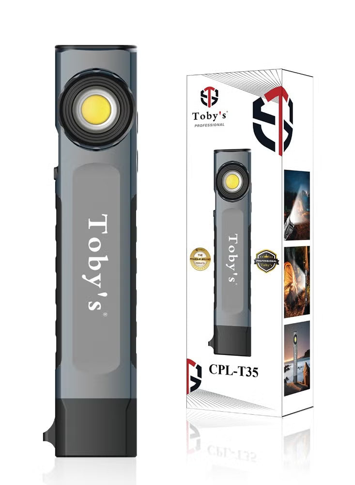 Toby’s CPL-T35 Magnetic Flat LED Work Light with COB Red & White Light, Type-C Rechargeable