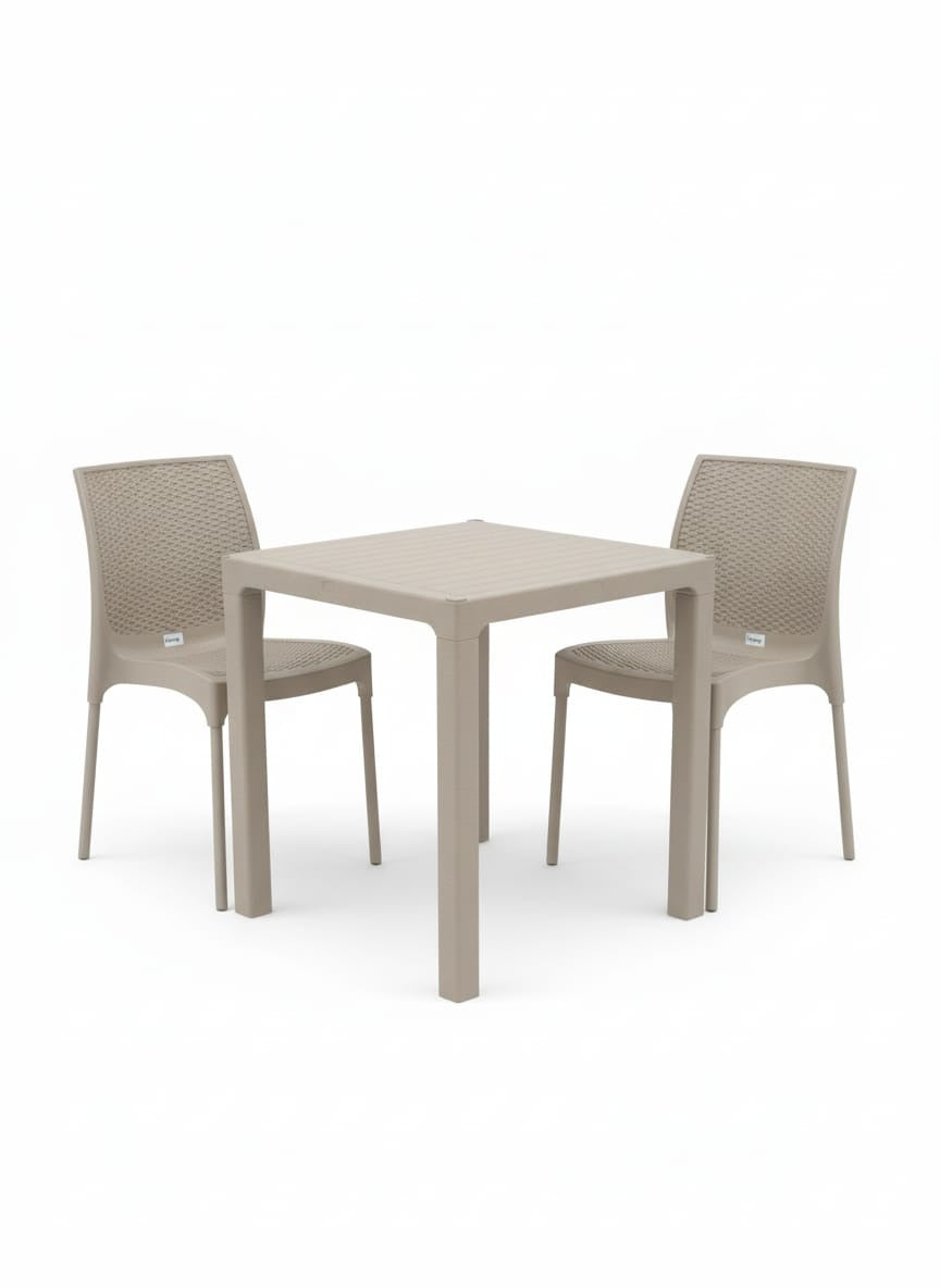 2-Seater Outdoor Dining Set(Cappuccino Brown)