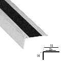 Aluminium Stair Edge with Black Anti-Slip Tape