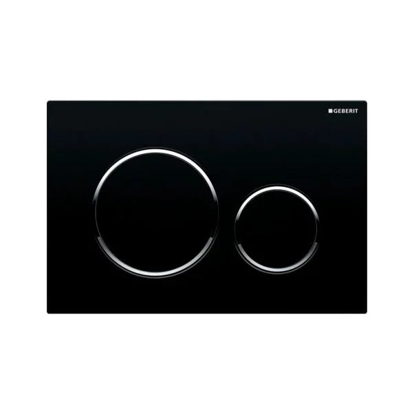 Geberit Sigma20 Dual Flush Actuator Plate Black/ Bright Chrome