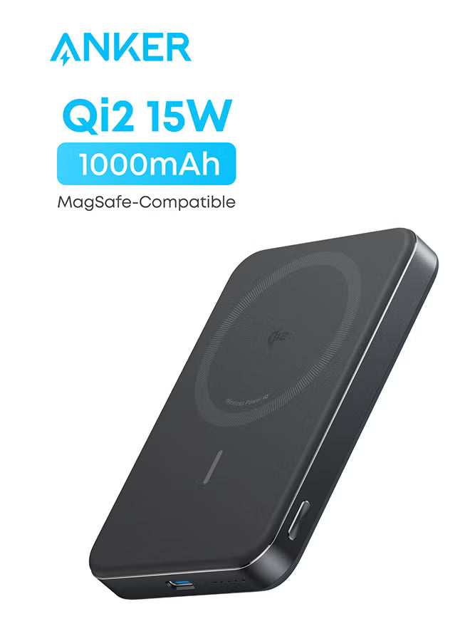 MagGo Power Bank, Ultra-Slim 10,000mAh Magnetic Portable Charger, Qi2 Certified 15W Ultra-Fast MagSafe-Compatible Battery Pack, PD 30W, Ergonomic Design, For iPhone 17/16/15/14 Series Only