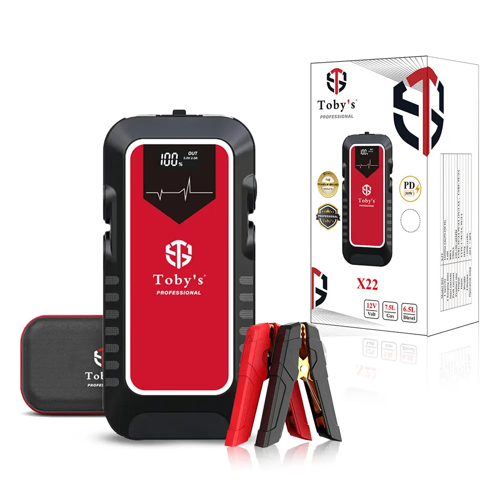 Toby’s X22 Jump Starter with Compressor for Cars 16000mAh 59.2Wh Power Bank