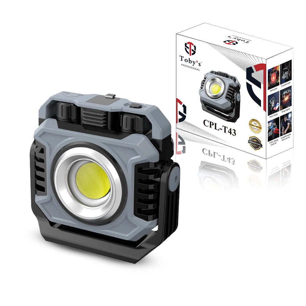 Toby’s CPL-T43 360° Dual-Source Rechargeable Work Light – 1800 Lumens LED Flood & Spot Lamp