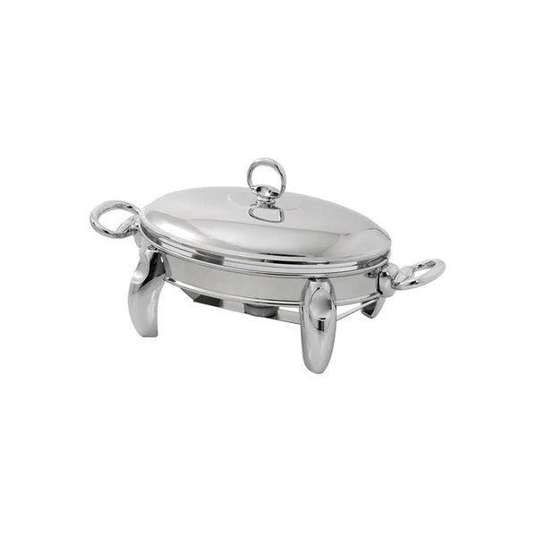 Mat Steel Medium Oval Silver Chafing Dish