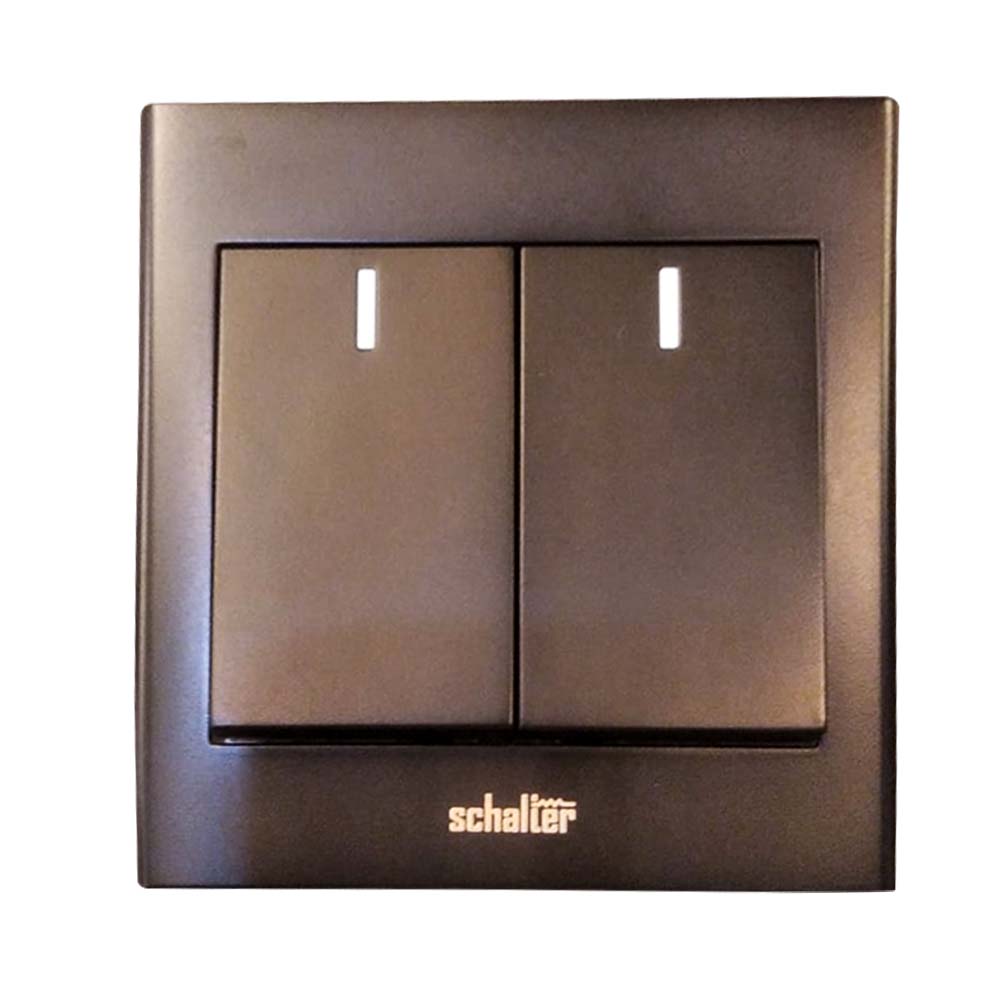 2way Switch 2gang-10a Pc Panel + Pc Frame