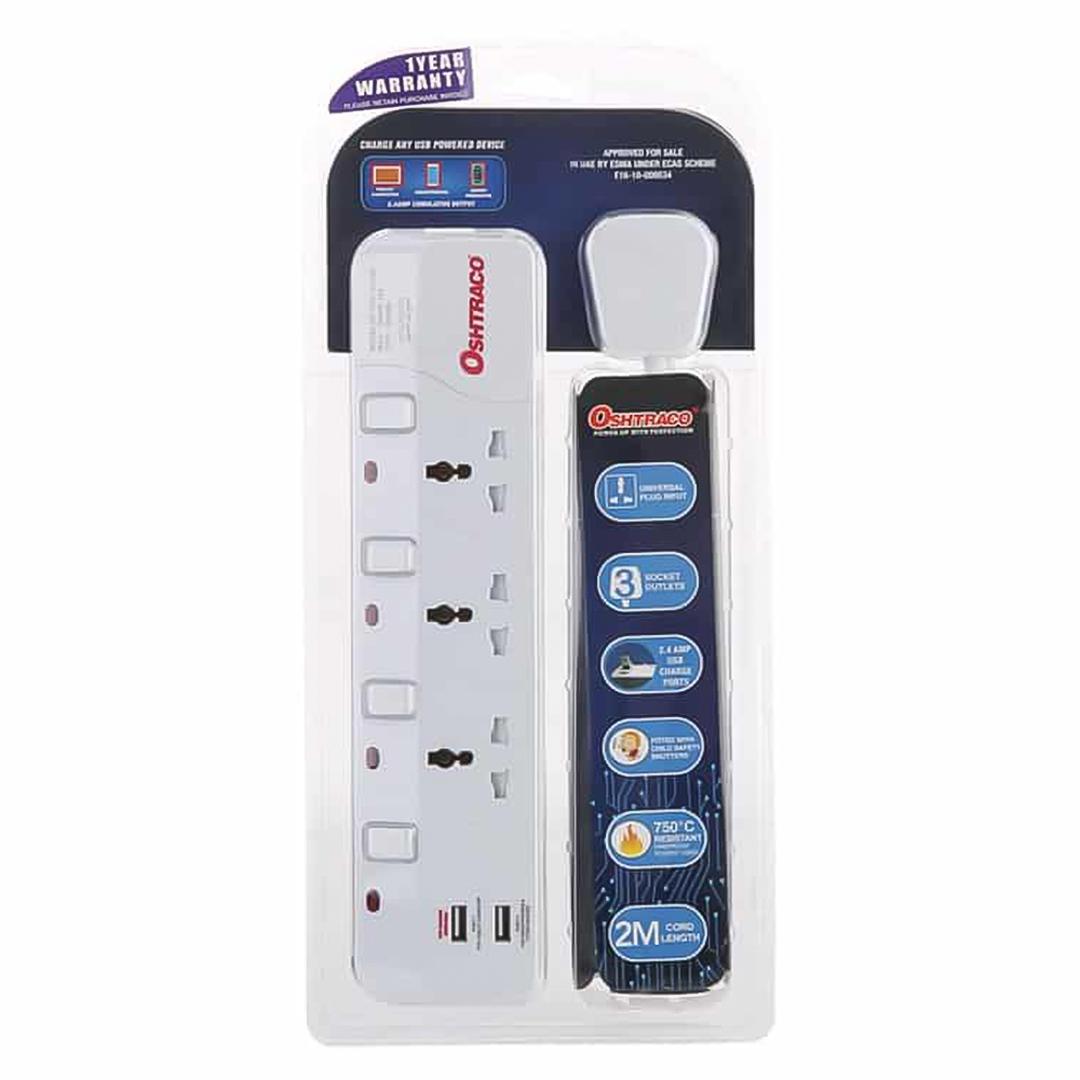 3-socket 2 Extension Lead