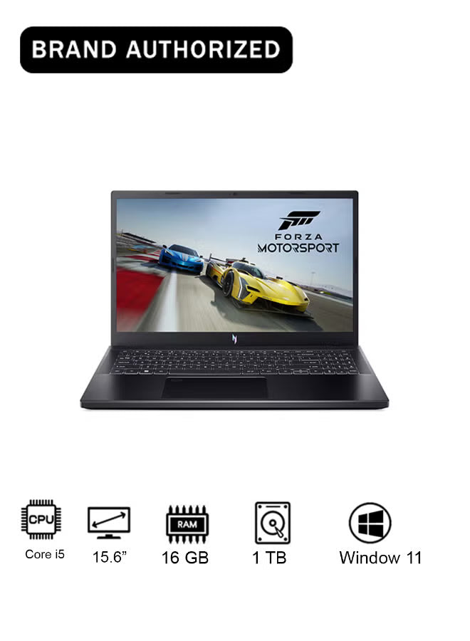 Acer Nitro V ANV15 Gaming Laptop, Core i7-13620H, 16GB DDR5 RAM, 1TB SSD, RTX 4050 6GB, 15.6-Inch FHD IPS 165Hz, Windows 11, Fingerprint, Black