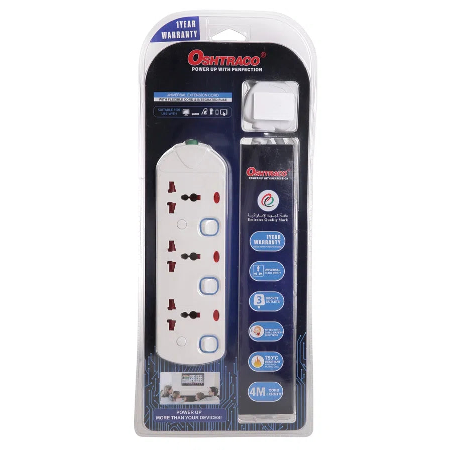 3-socket Extension Lead