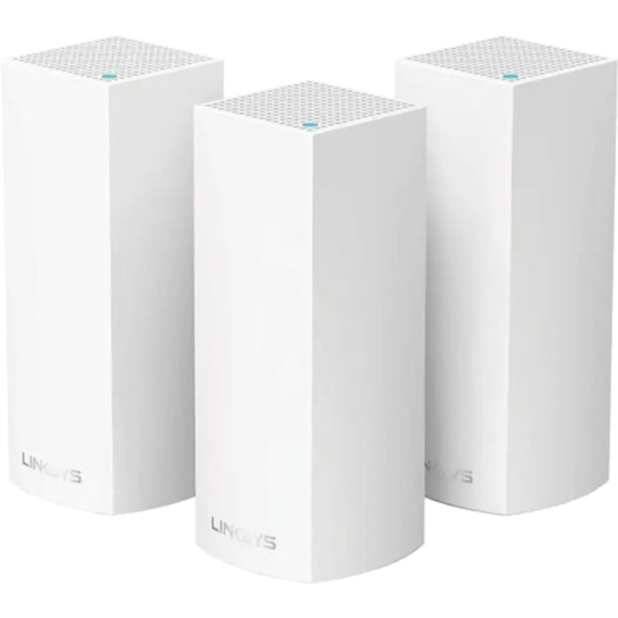 نظام LINKSYS | Velop لتغطية المنزل بالكامل بشبكة Wi-Fi (أبيض، عبوة من 3 قطع)