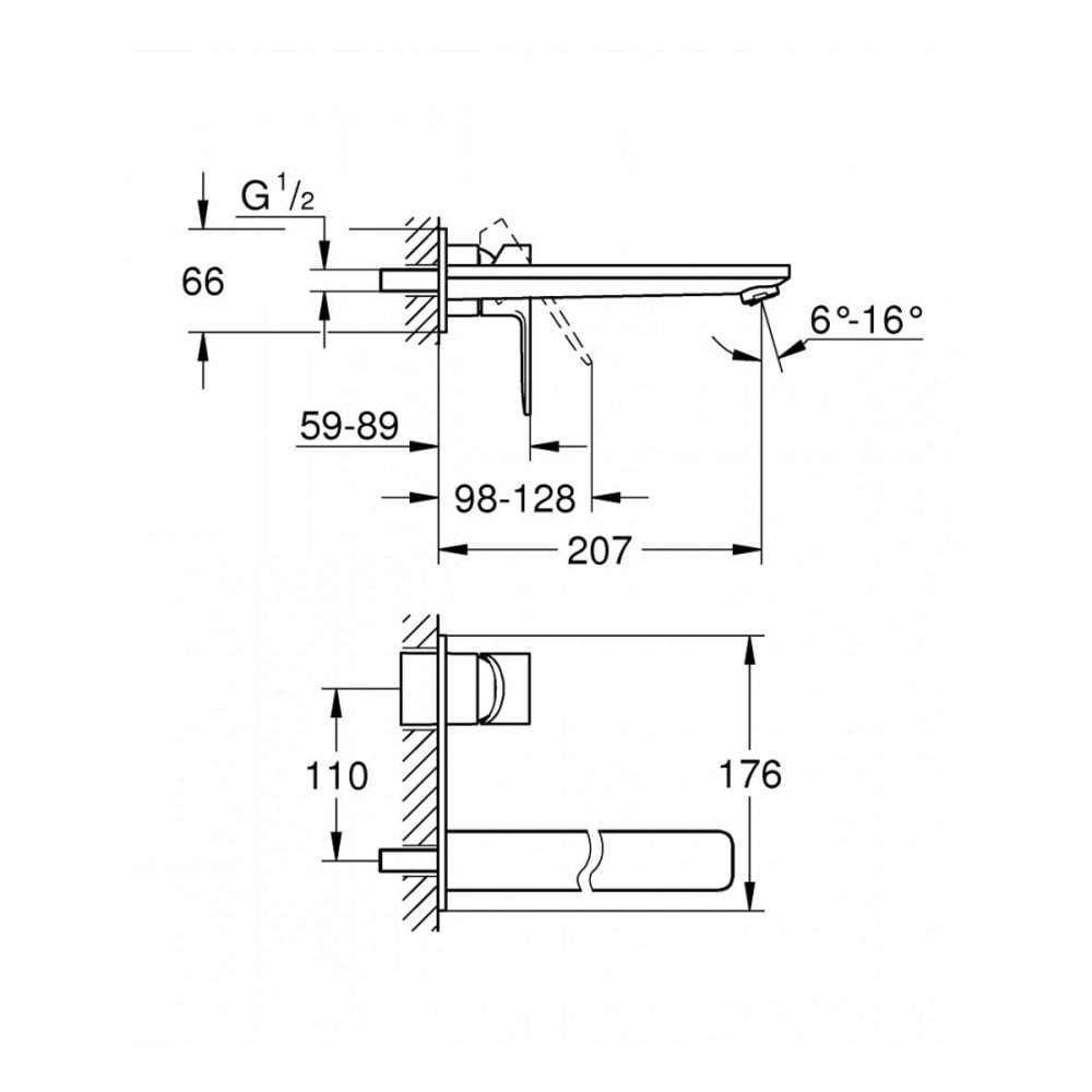 Grohe Lineare 2-Hole Basin Mixer L-Size