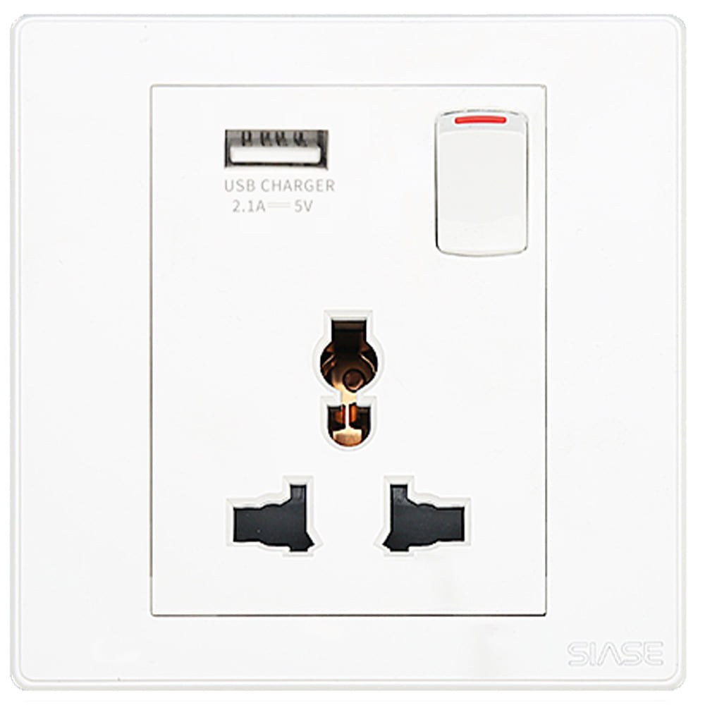 Switched Universal Socket With Usb