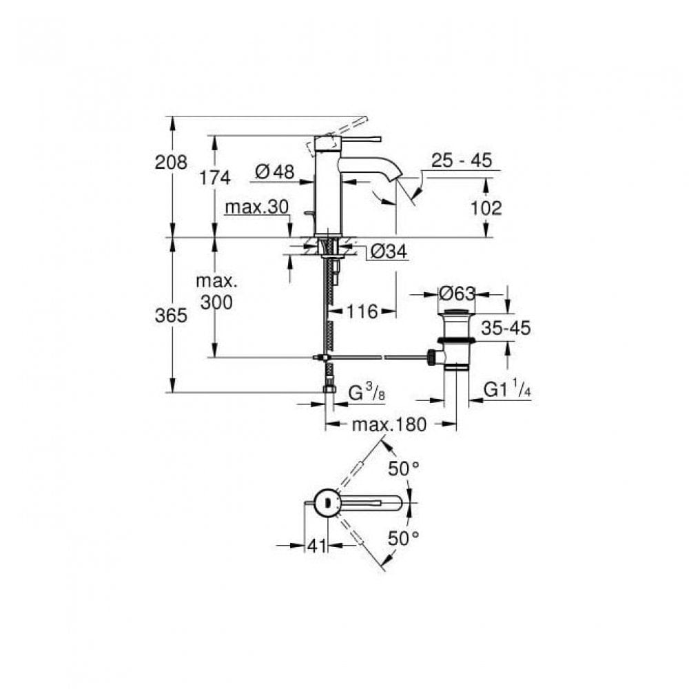 Grohe Essence S-Size Basin Mixer Brushed Sunset