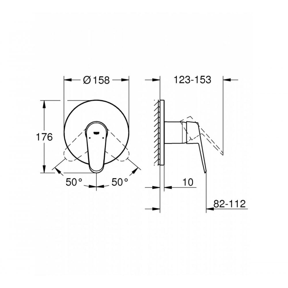 Grohe Eurodisc Cosmopolitan Single‑Lever Shower Mixer Trim