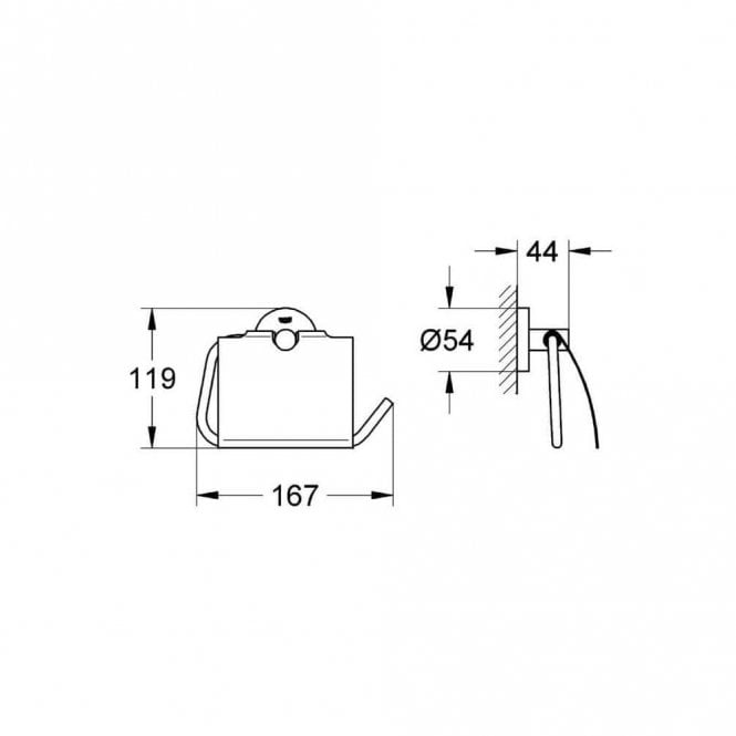 Grohe Essentials Toilet Roll Holder With Cover (Select Finish)