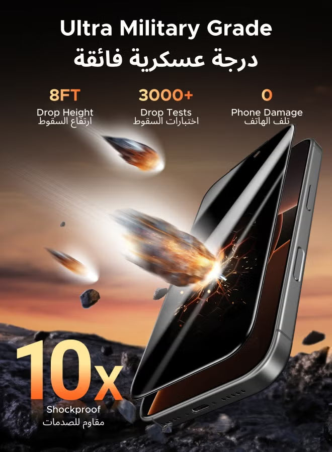 2-Pack Privacy Screen Protector with Auto-Alignment Kit, Auto Dust for iPhone 17 Pro 6.3-Inch, 9H+ Military Grade Shatterproof, iPhone 17 Pro Glass Film, HD Clear, Case Friendly -