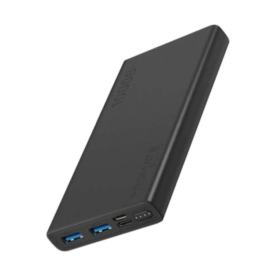 PROMATE | Slim Design 10000mAh Power Bank with LCD – Black