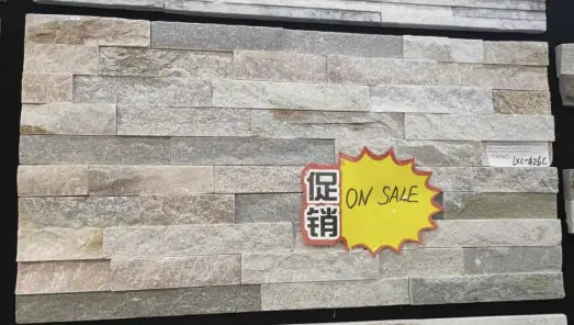 150*600 2cm LXC-426C Natural Stone Panel - Pink Grey Green Slate (rectangle 5 lines) (8,0.72)