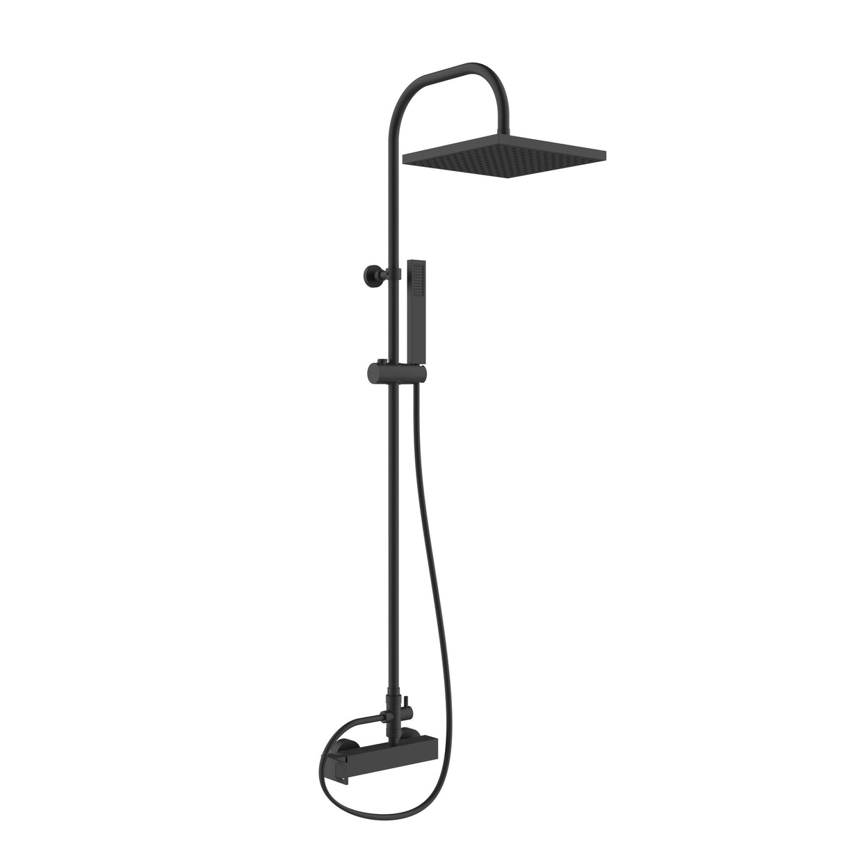 BLOG Black Square Shower Set with 2-Way Diverter