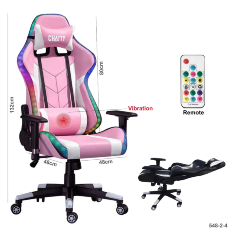 Adjustable Comfortable Luxury RGB Gaming Chair Pink