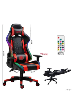 Adjustable Comfortable Luxury RGB Gaming Chair (Red)
