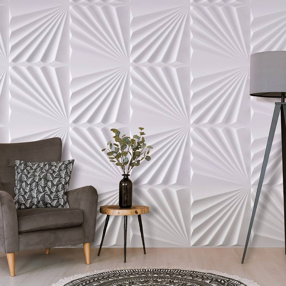 3D PVC Wall Panel – Matt White (D142)