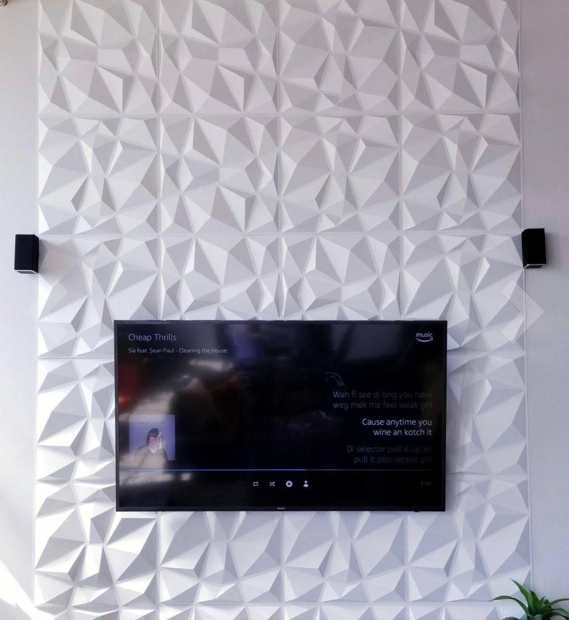 500*500*1mm 3D PVC Wall Panel Matt White D094