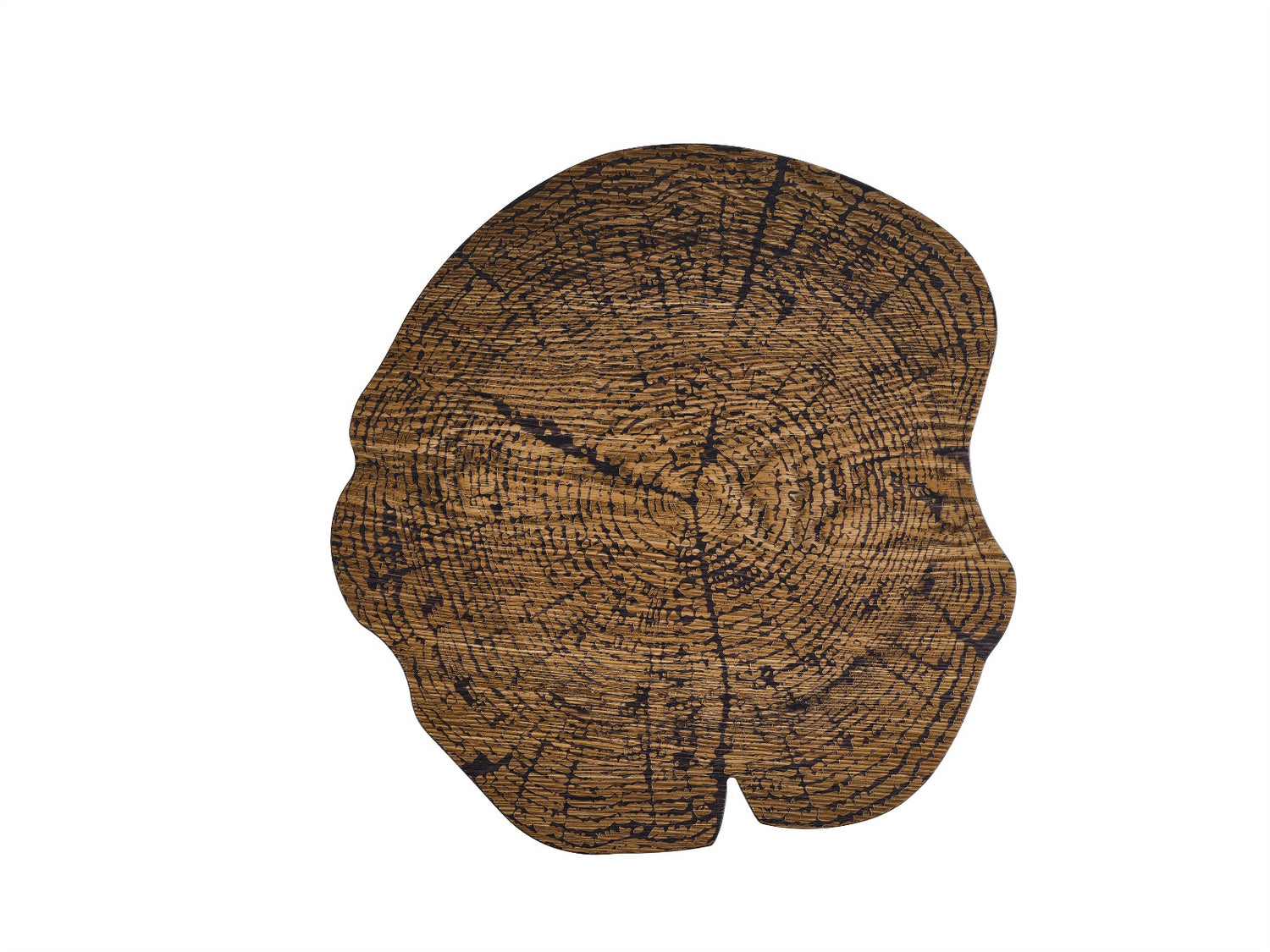 Rounded Wooden With Metal Teapoy