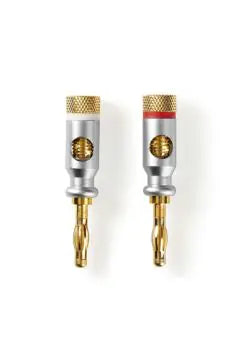 NEDIS Audio Connector – Straight Banana Male Gold Plated (2 Pcs)