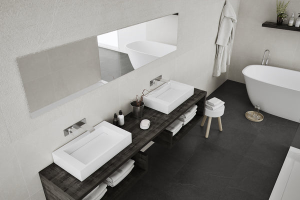 400×1200 Rib Line White Tile