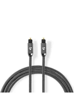 NEDIS Optical Audio Cable TosLink Male – 1m (Gun Metal Grey)
