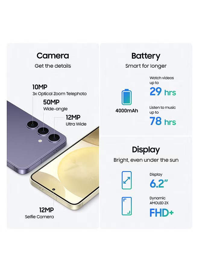 Galaxy S24 Dual SIM Cobalt Violet 8GB RAM 128GB 5G - Middle East Version