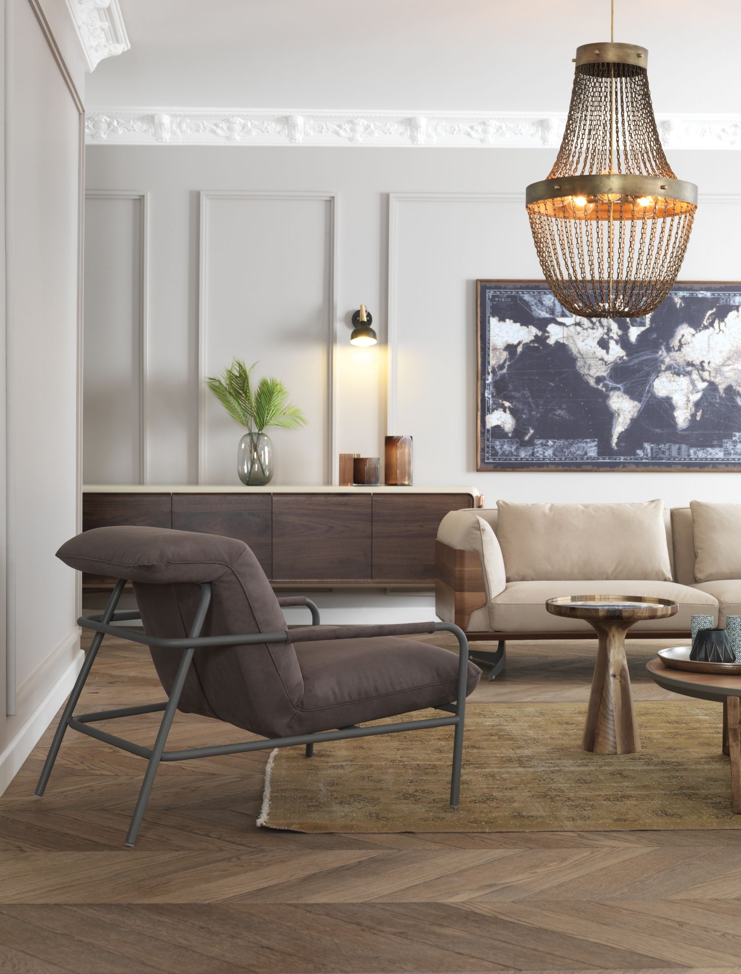 GAMMA Armchair with Metal