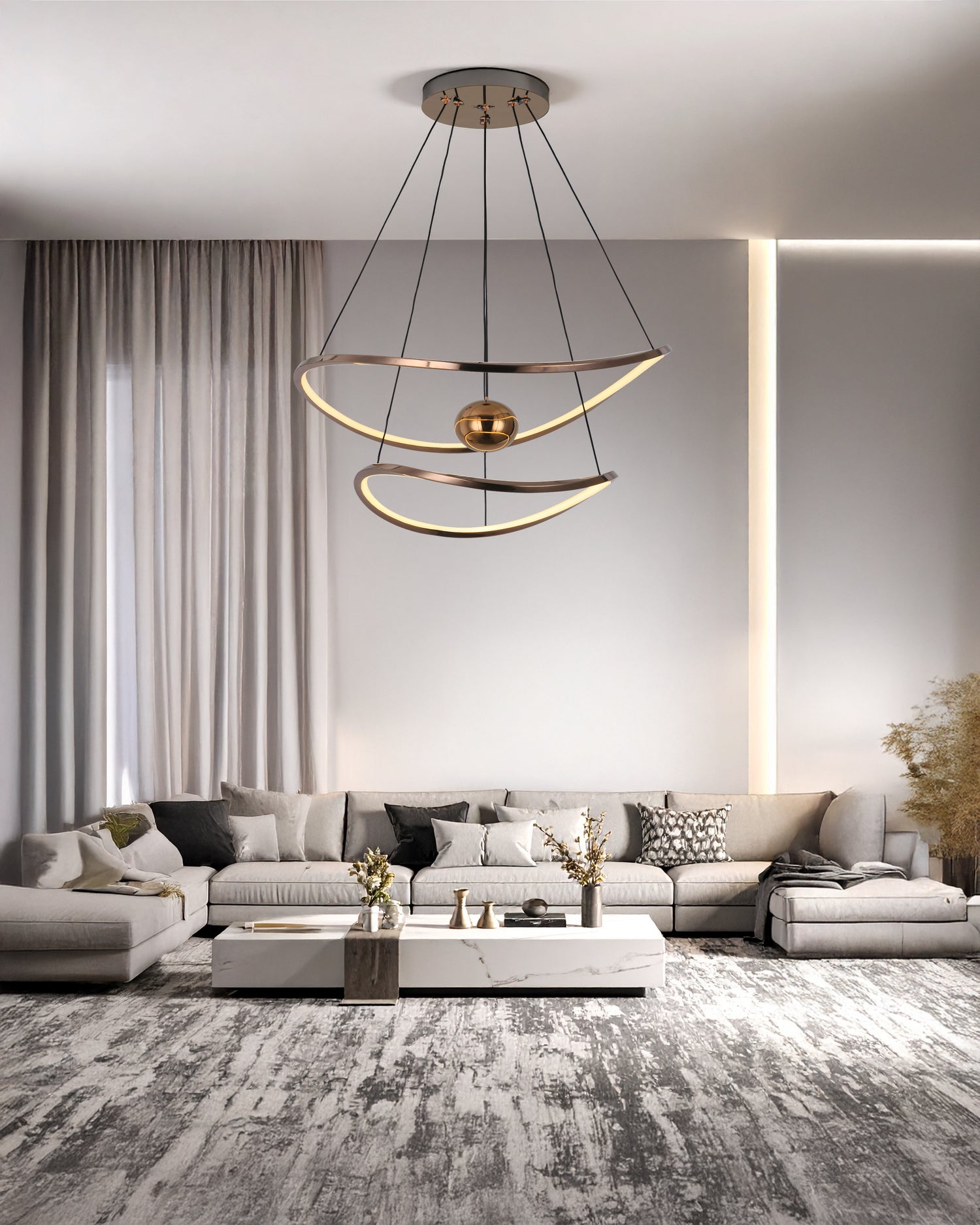 7692 Dual Ring Pendant – SS & Acrylic