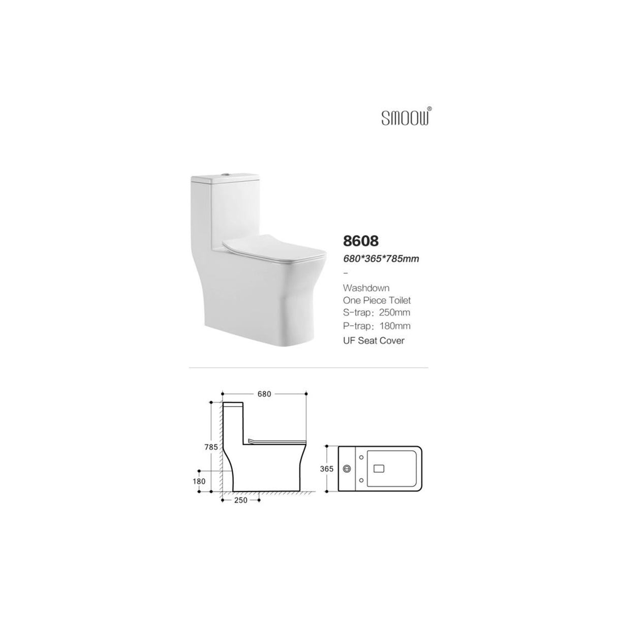 8608 Compact One-Piece Toilet