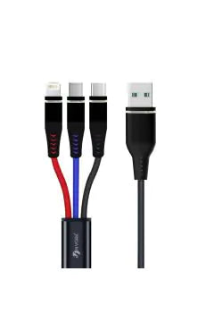 كابل USB متعدد المنافذ من النايلون المضفر من نيويورك 3 في 1