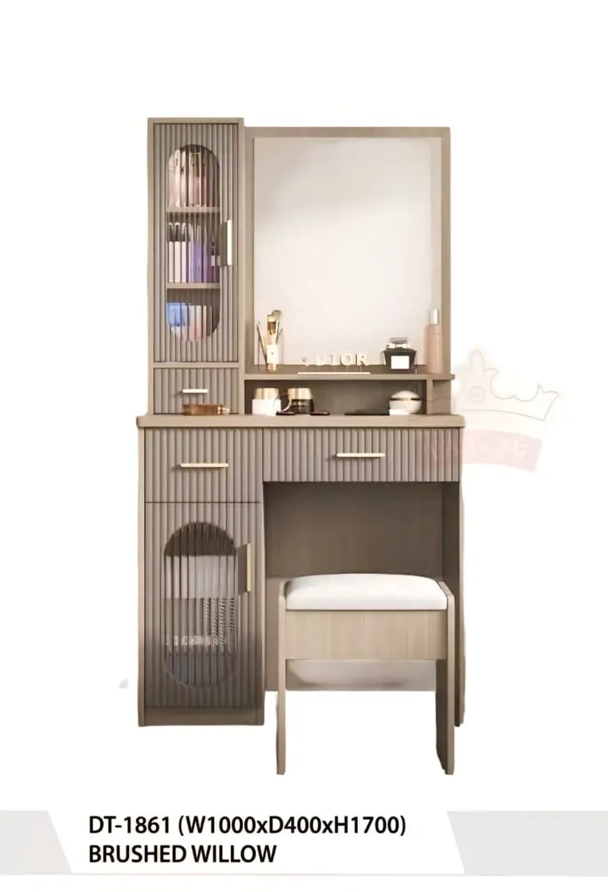 1861 Dressing Table – Brushed Yellow, Stylish Bedroom Vanity & Storage Table