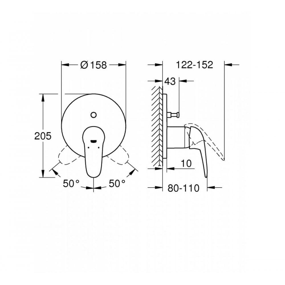 Grohe Eurostyle Solid Lever Mixer with 2-Way Diverter