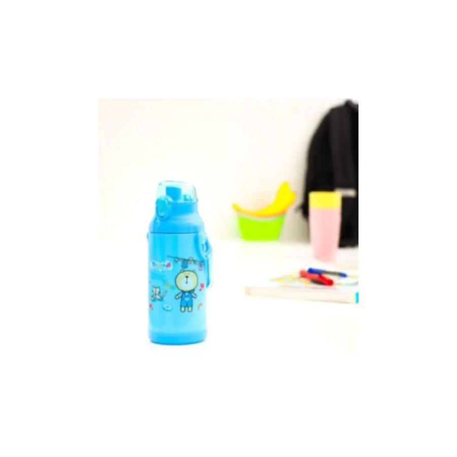 ROYALFORD | Water Bottle 350ML – Blue, Reusable with Hanging Clip & Printed Design