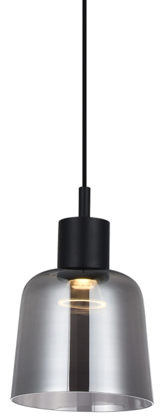 Pendant Lamp - 8998PA/1 Black + Smoky D160 LED 8W