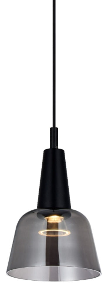Pendant Lamp - 8998PB/1 Black + Smoky D160 LED 8W