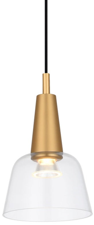 Pendant Lamp - 8998PB/1 Gold + Clear D160 LED 8W