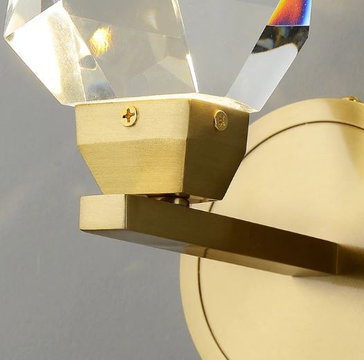 Brass Crystal Wall Sconce 9701