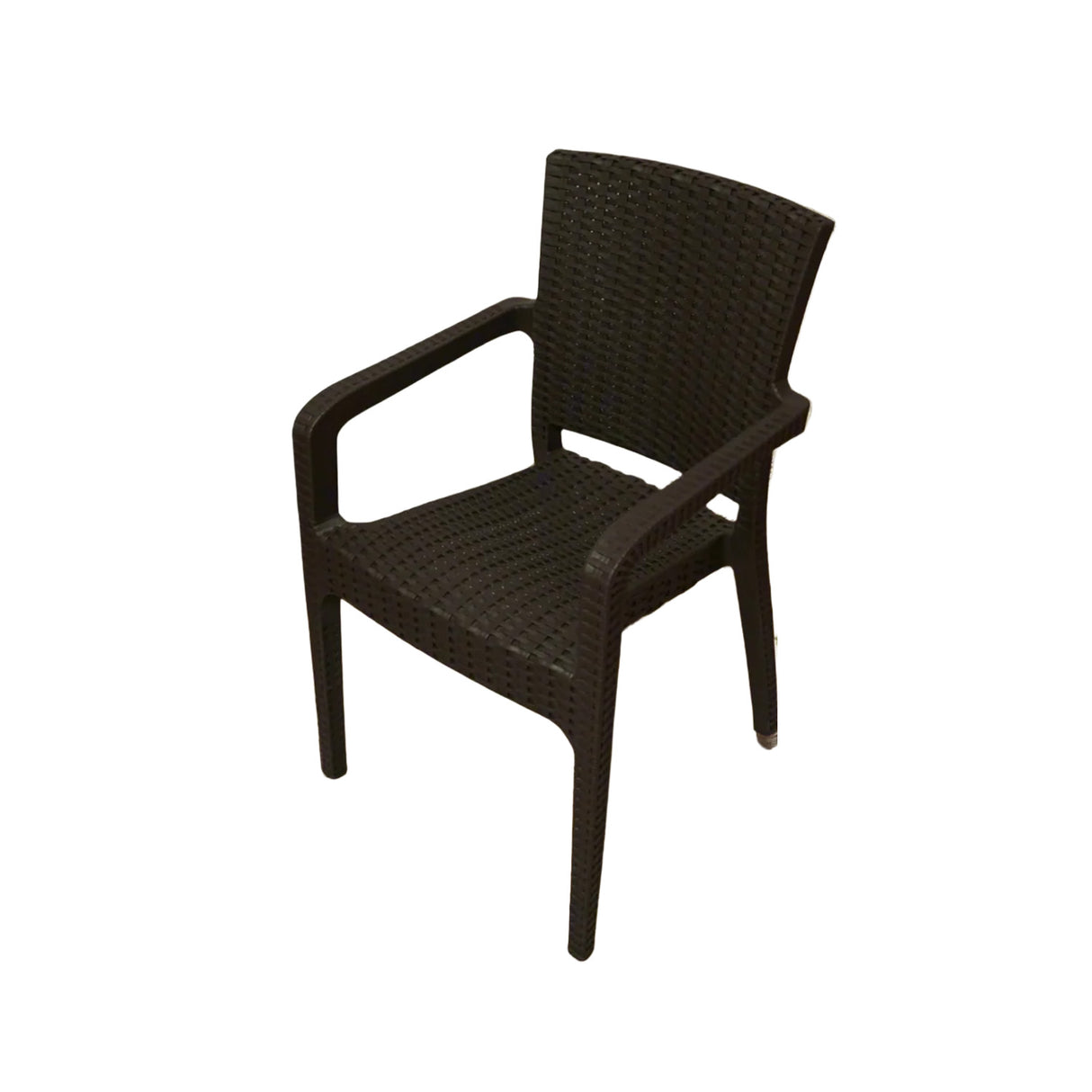 كرسي بذراعين بني داكن