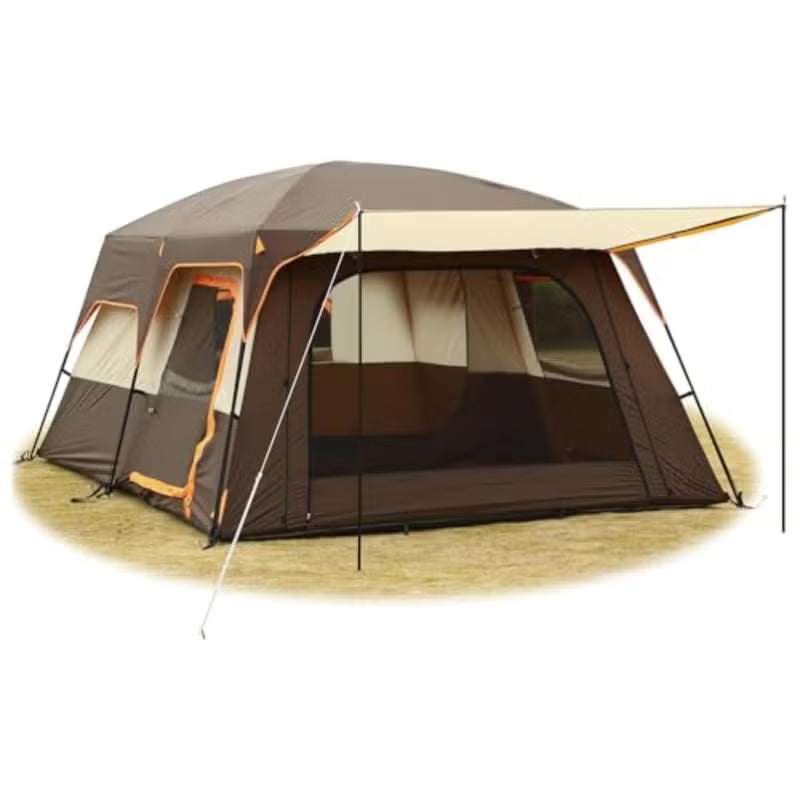 Toby’s New 6–8 Person Double Layer Outdoor Camping Tent – 380 × 260 × 185 cm Medium Brown Tent